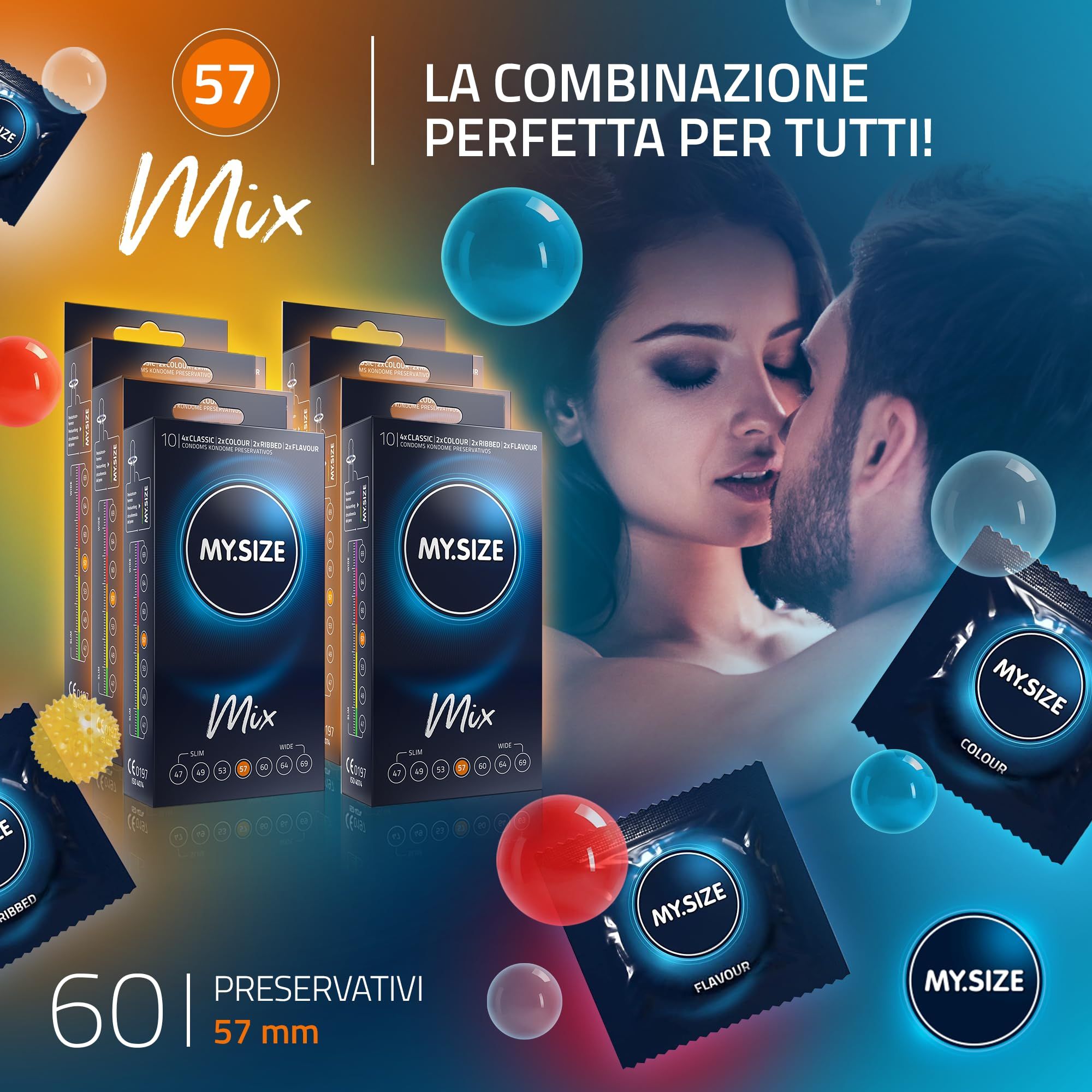 MY.SIZE Mix Set Preservativi Taglia 4 57mm