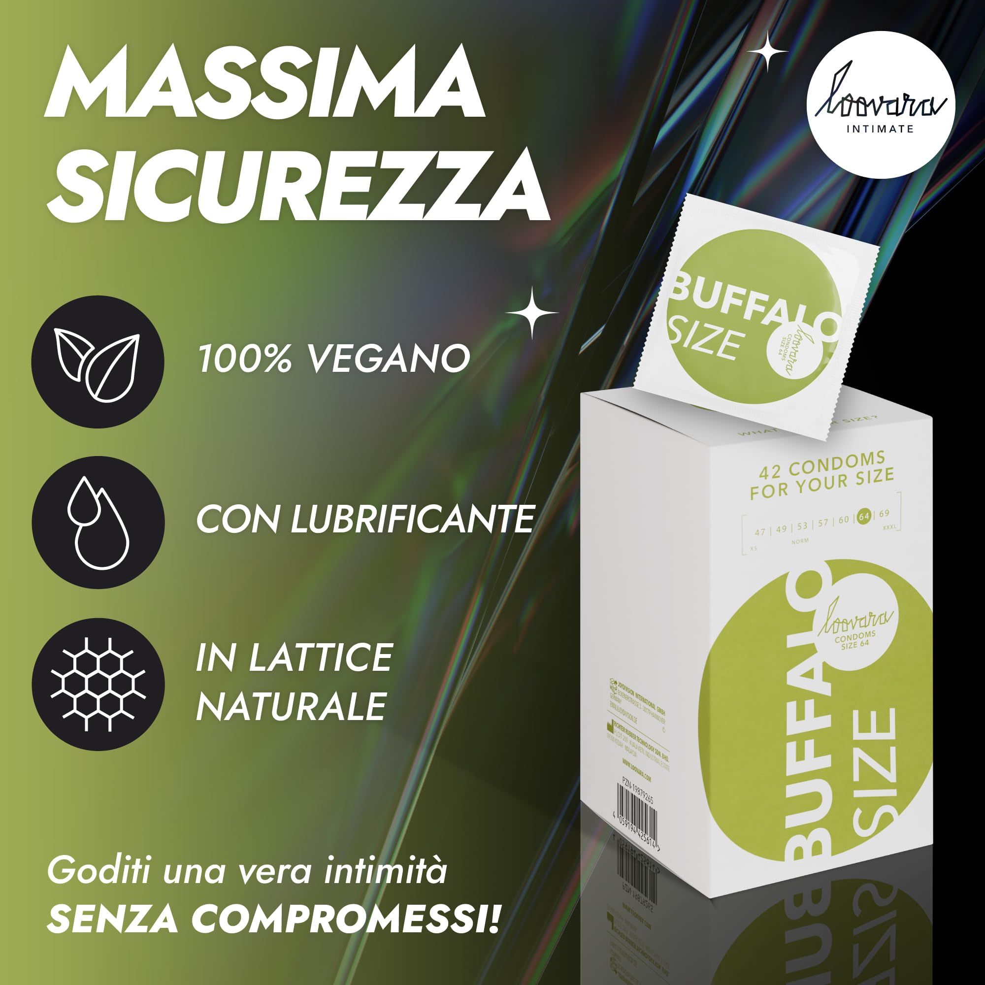 Preservativi Loovara: Massima sicurezza, 100% vegan, con lubrificante, lattice naturale.