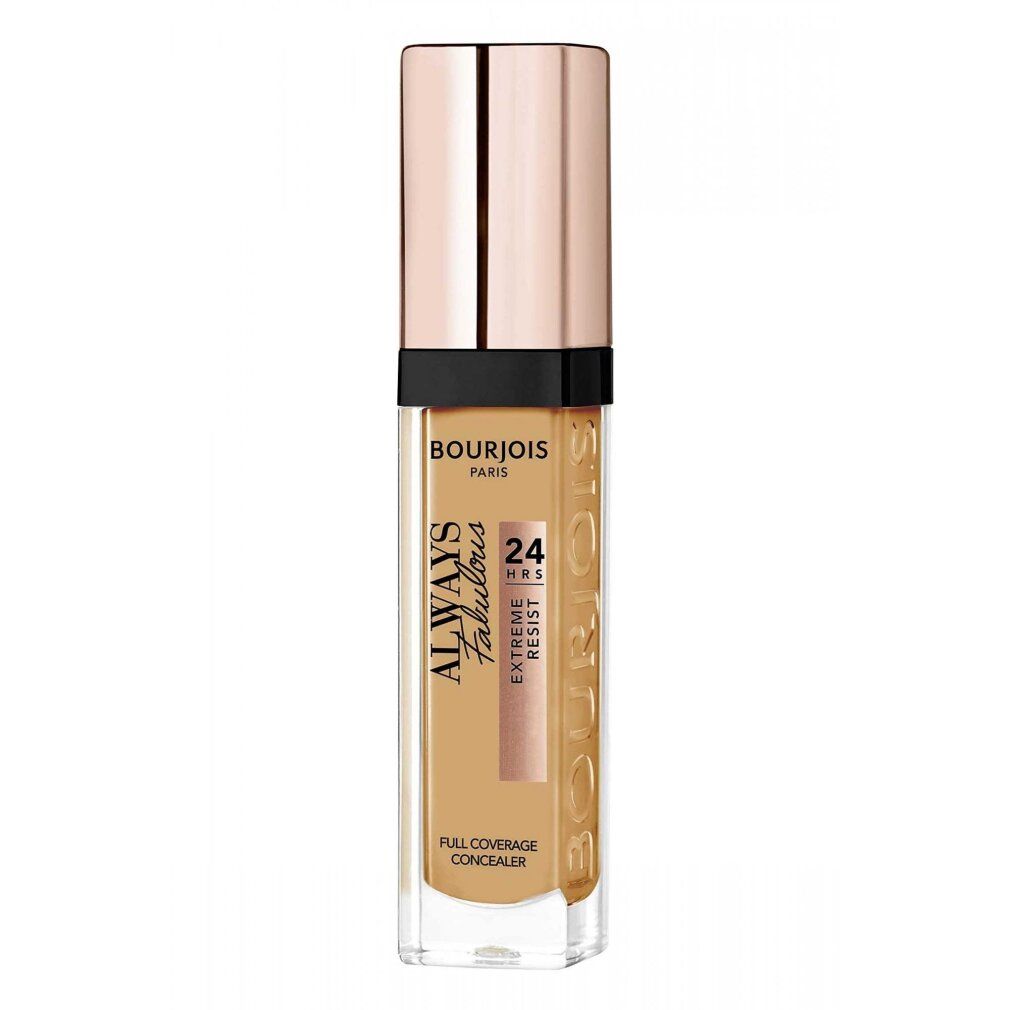 Tubo correttore con tappo rosa. Scritta: Always Fabulous, Extreme Resist, Full Coverage Concealer. Contenitore trasparente.