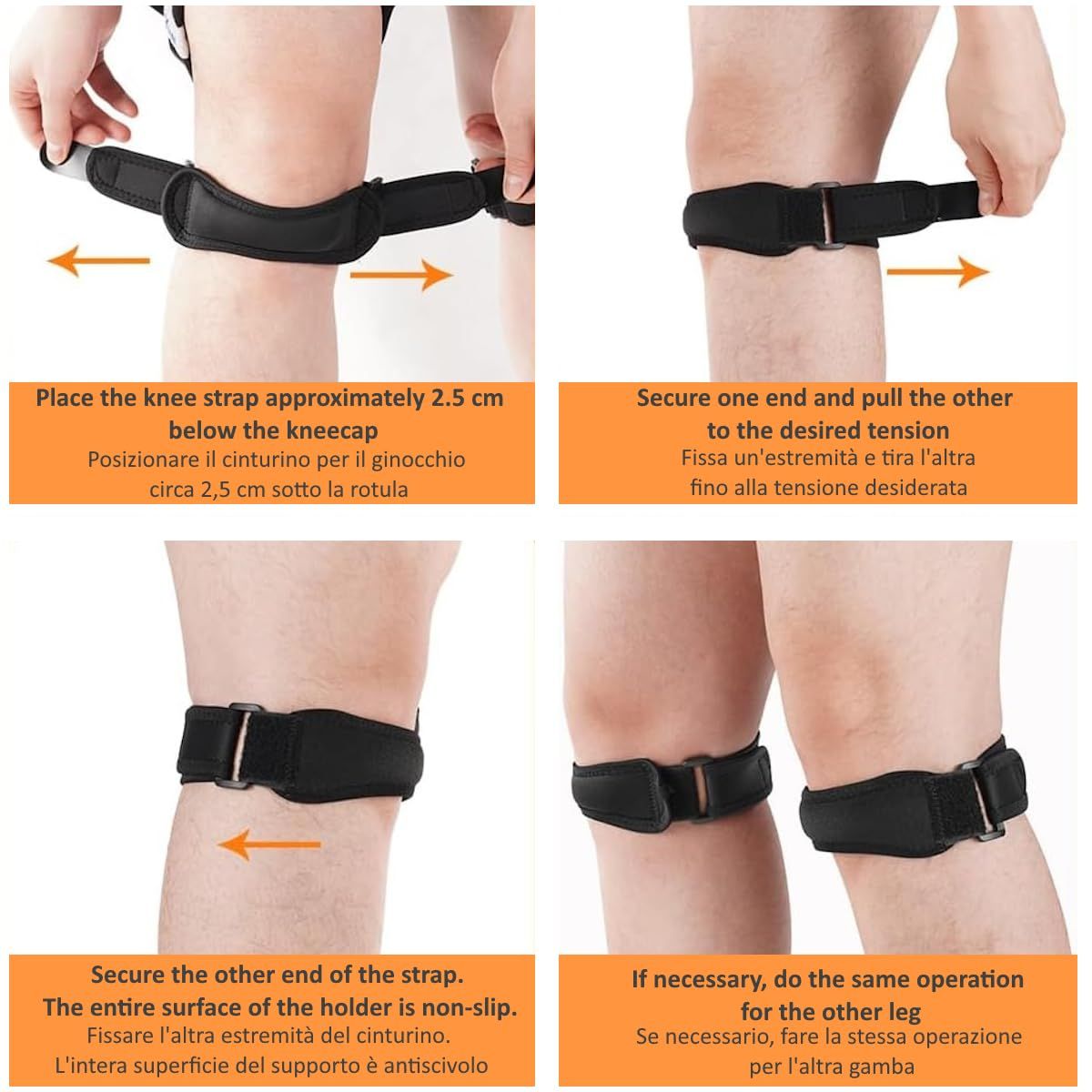 Cinturino Rotuleo 2 Pezzi – Supporto per Tendinite Rotulea