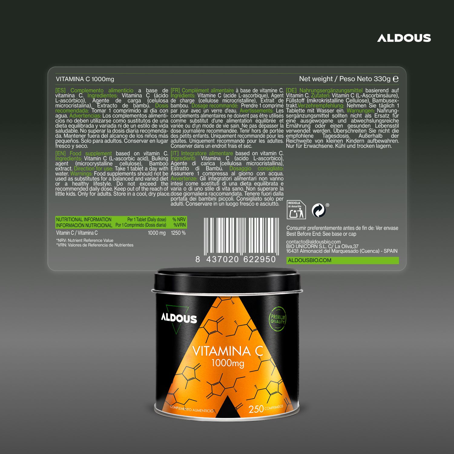 Aldous - Vitamina C - Stanchezza e Antiossidante