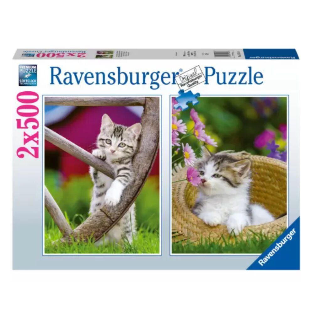 Puzzle ravensburger kätzchen auf dem Lande 2x500 pezzi