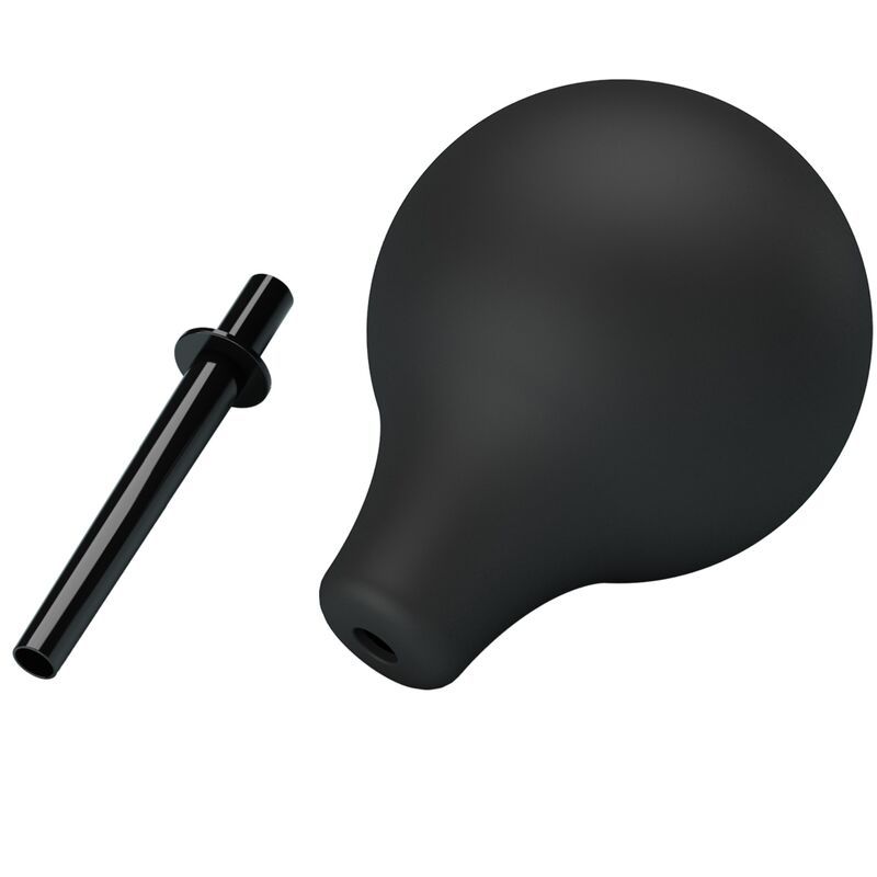 Doccia anale nera con applicatore sottile, di lato.