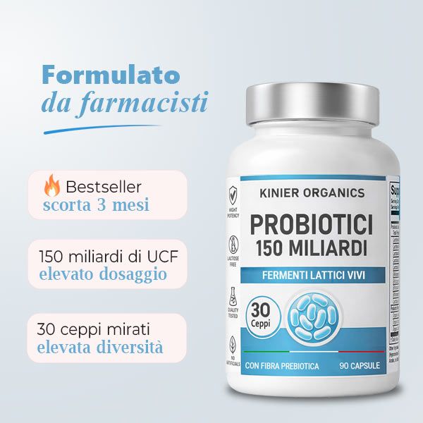 Formulato da farmacisti: Bestseller, 150 miliardi di CFU, 30 ceppi mirati, elevata diversità.