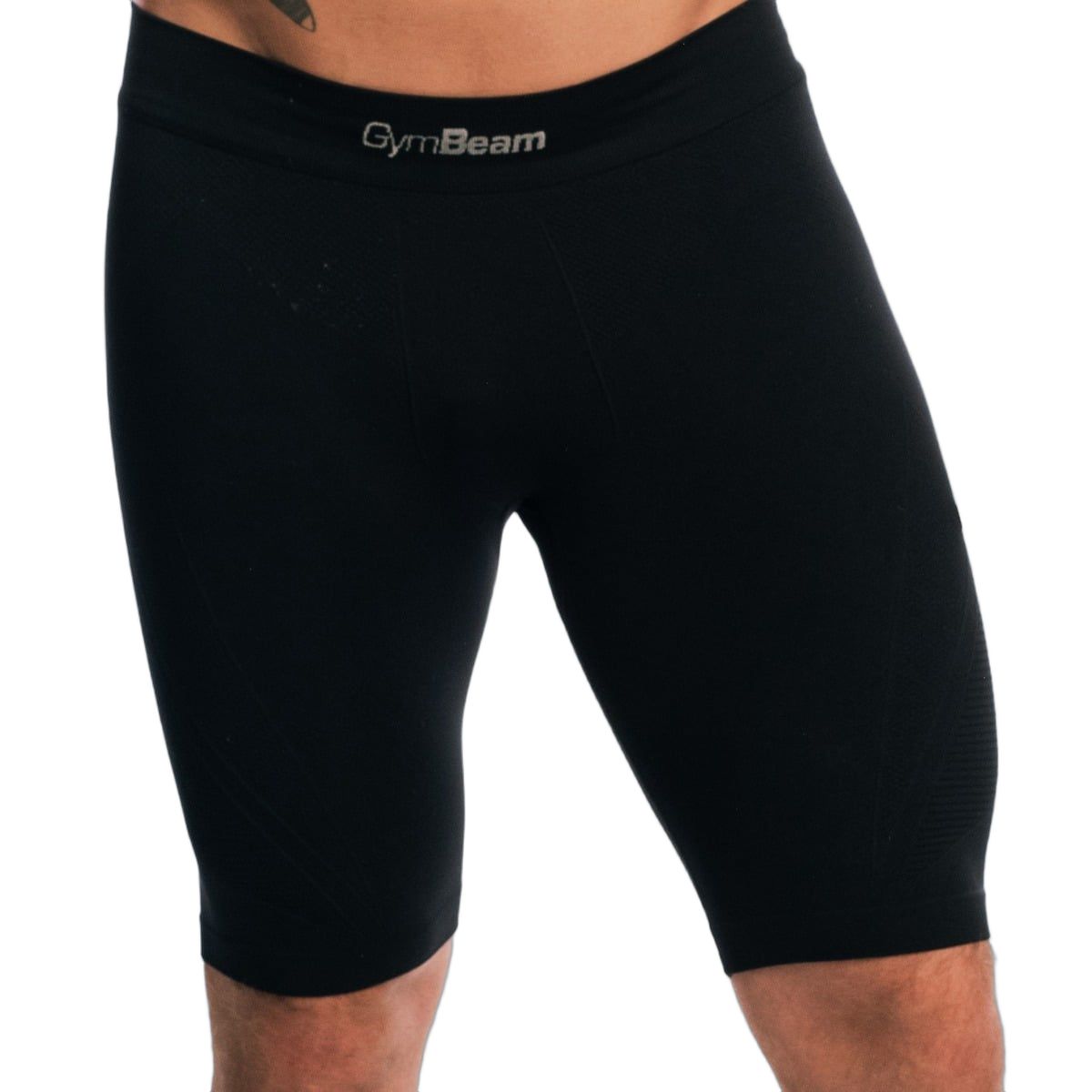GymBeam Pantaloncini uomo slim Fuse senza cuciture nero