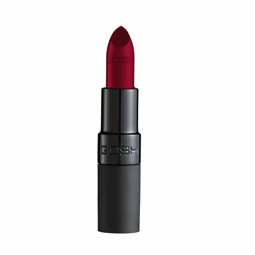 Rossetto rosso in astuccio nero. Marchio GOSH. Scritta "GOSH" sull'astuccio.