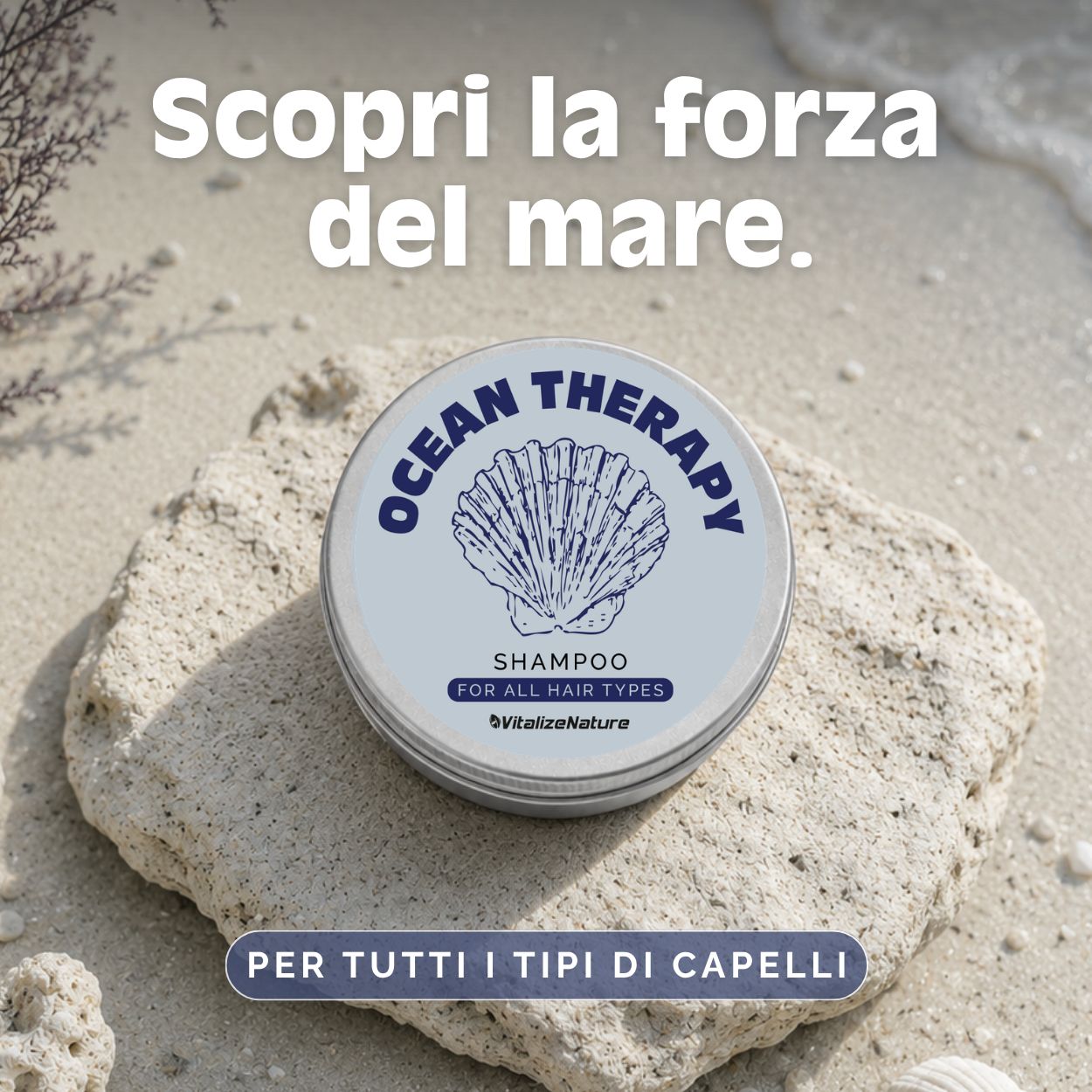 VitalizeNature Ocean Therapy Shampoo Solido – Estratti di Alghe & Olio d’Oliva