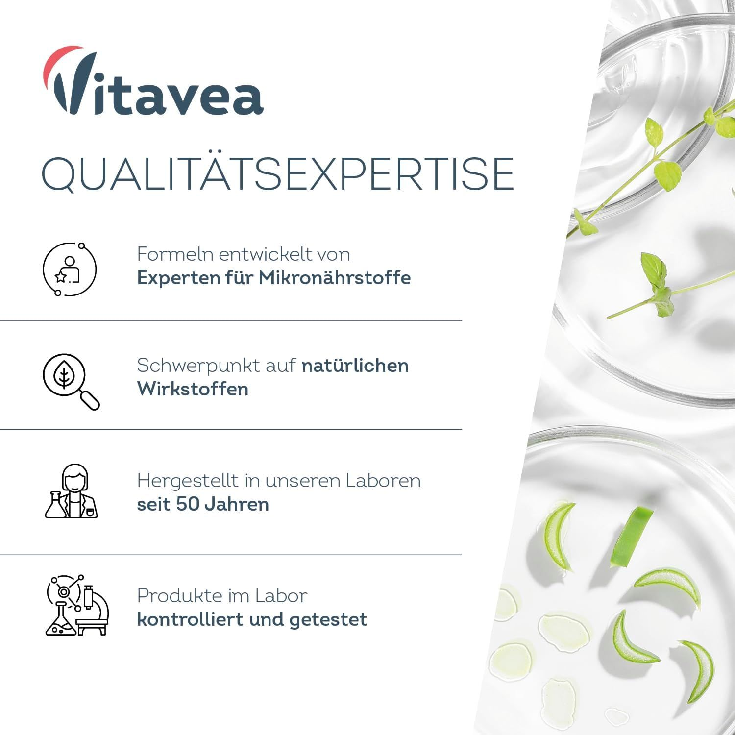 Vista del laboratorio. Esperti in micronutrienti. Focus sugli ingredienti naturali. Prodotti controllati e testati in laboratorio.