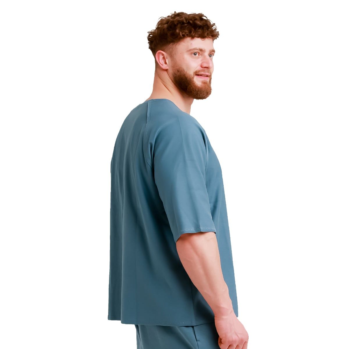 GymBeam T-shirt uomo Unity Blue oversize