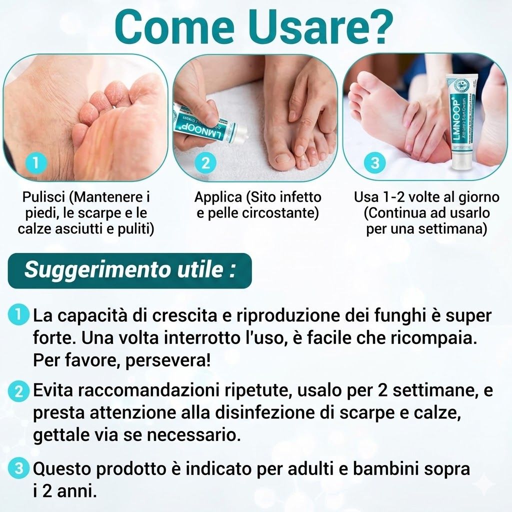 Tre passaggi per l'uso. Testo: Come Usare? LMNOOP. Suggerimento utile: Tre consigli numerati.