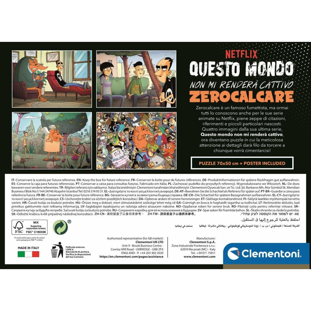 clementoni Puzzle Netflix: Questo mondo non può prendermi (Zerocalcare iv) 1000 pezzi