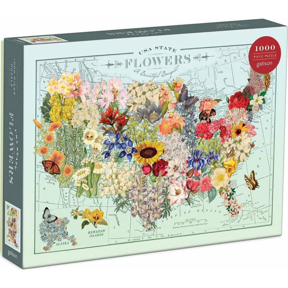 galison Puzzle usa of Flowers 1000 parts