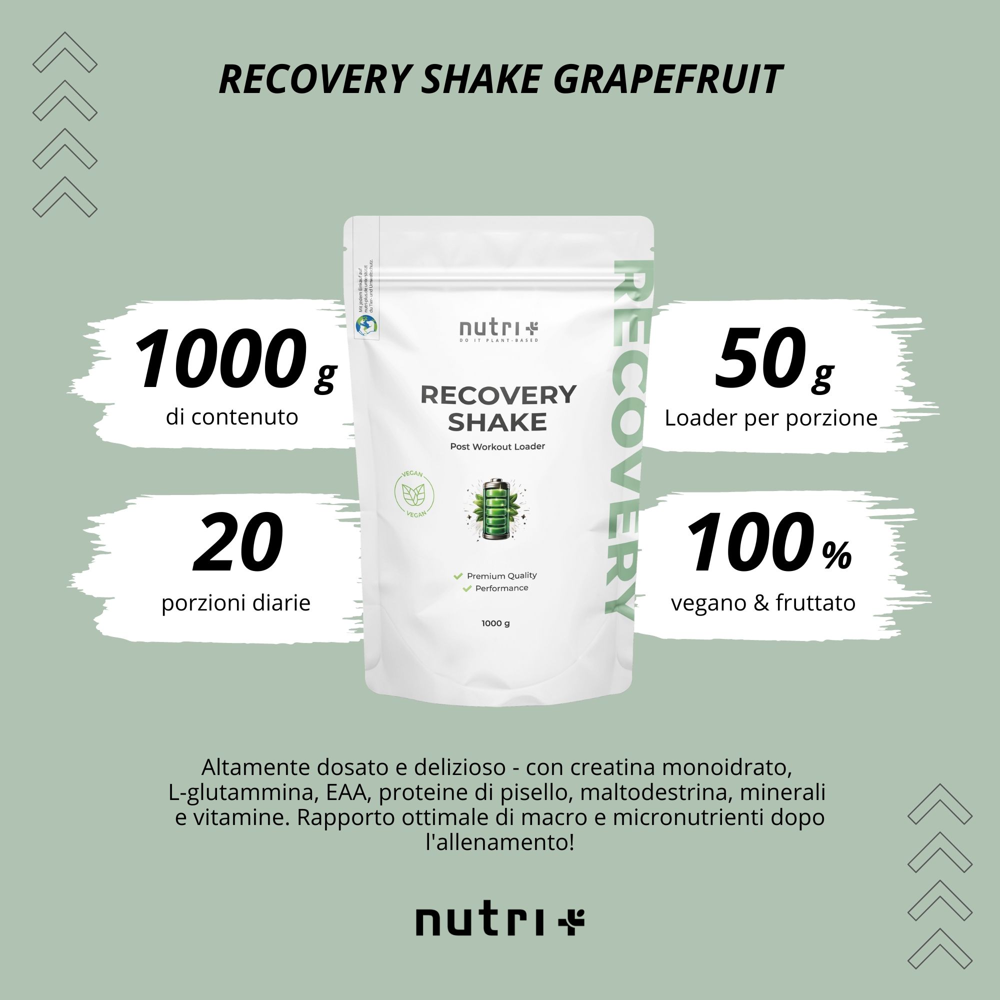 Confronto tra nutri+ Recovery Shake e prodotti simili, evidenziando i vantaggi.
