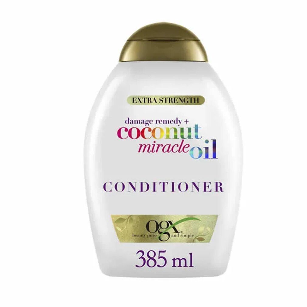 Flacone di balsamo Ogx Coconut Miracle Oil, 385 ml.
