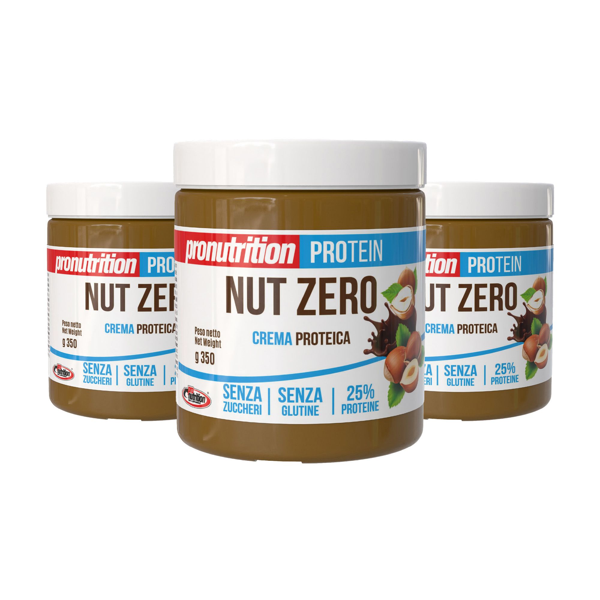 Pronutrition Crema proteica Zero - 3 x 350 gr - Senza zucchero - 25% proteine