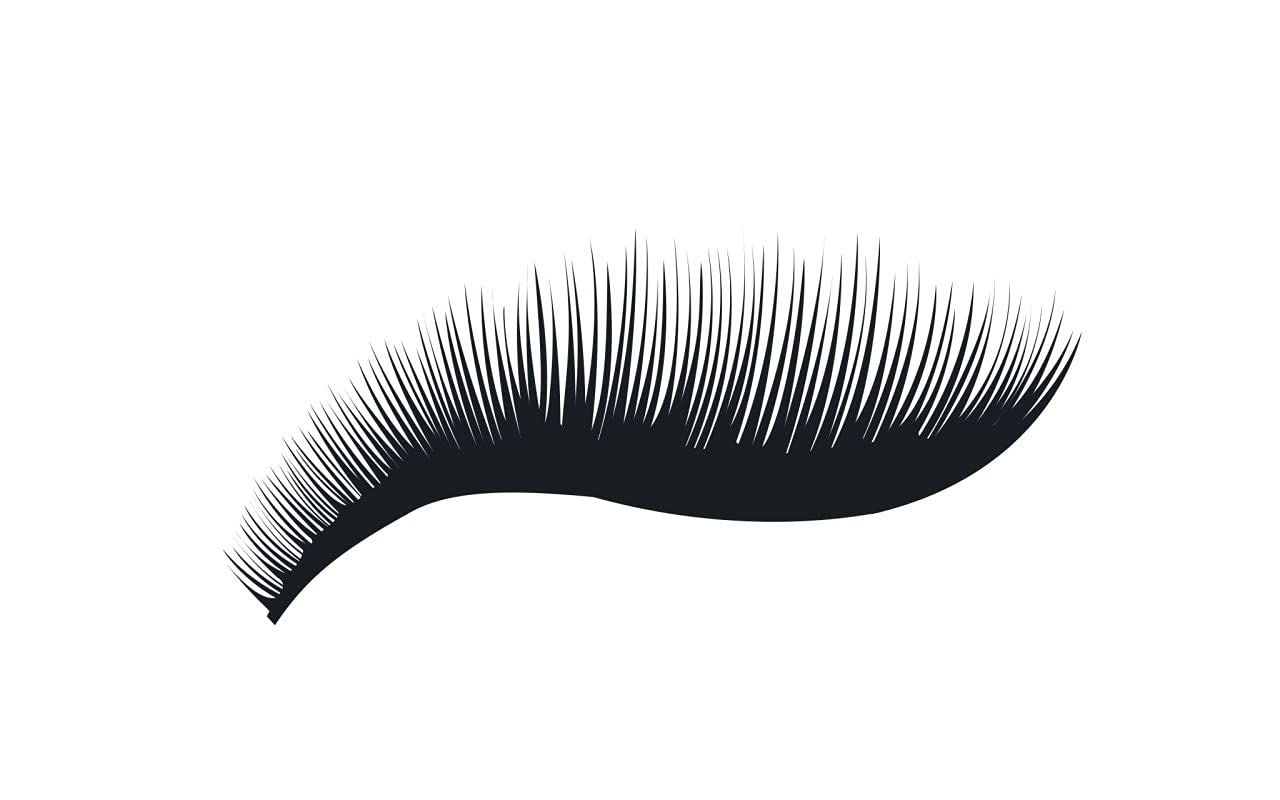 Ciglia nere, presentate curve. Singole ciglia visibili.