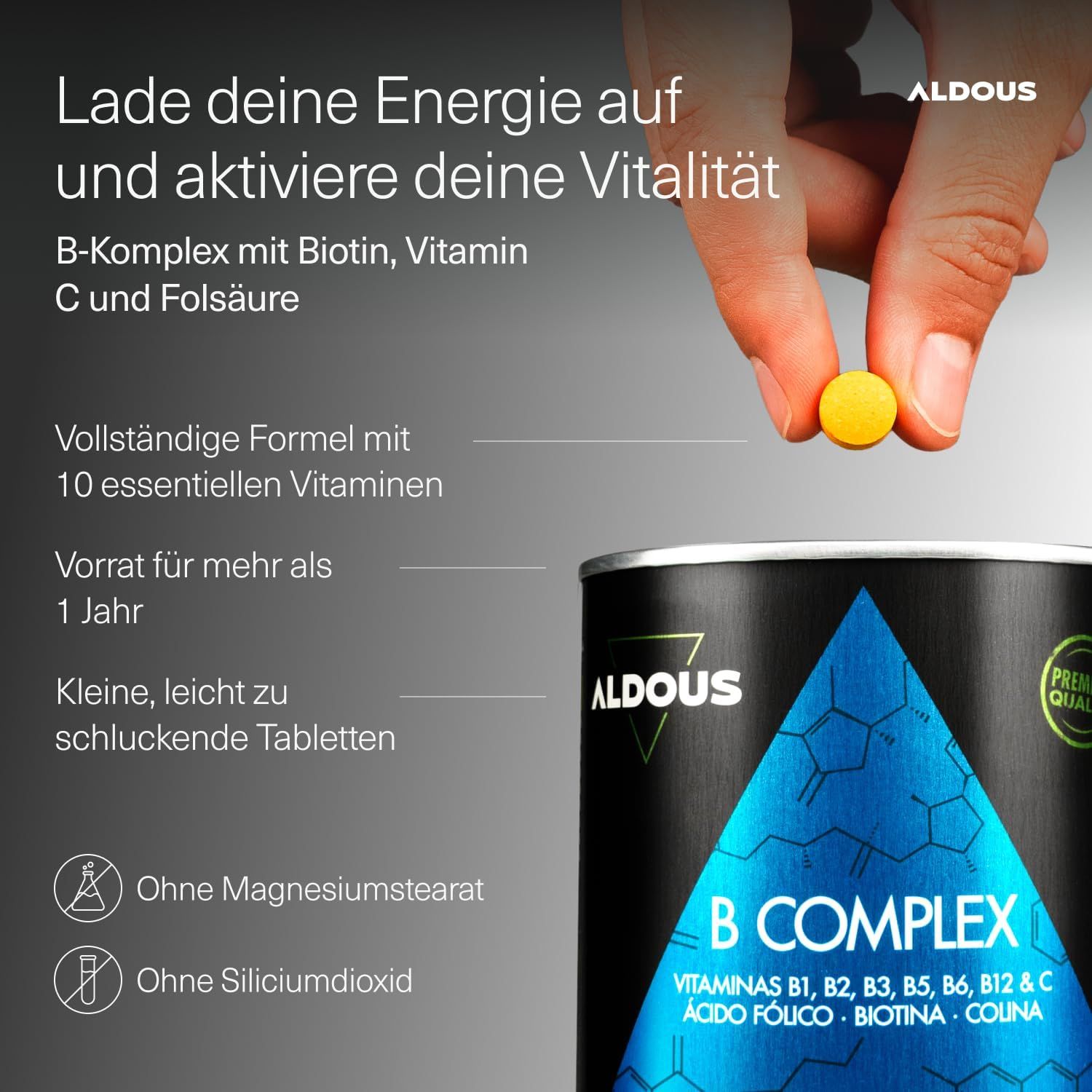 Aldous Compresse di Complesso di Vitamine B con Vitamina C
