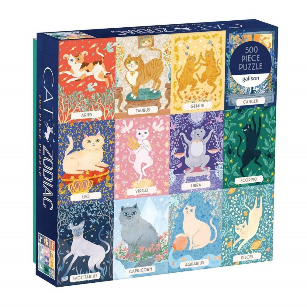 galison Puzzle quadrato Gatto Zodiaco 500 pezzi