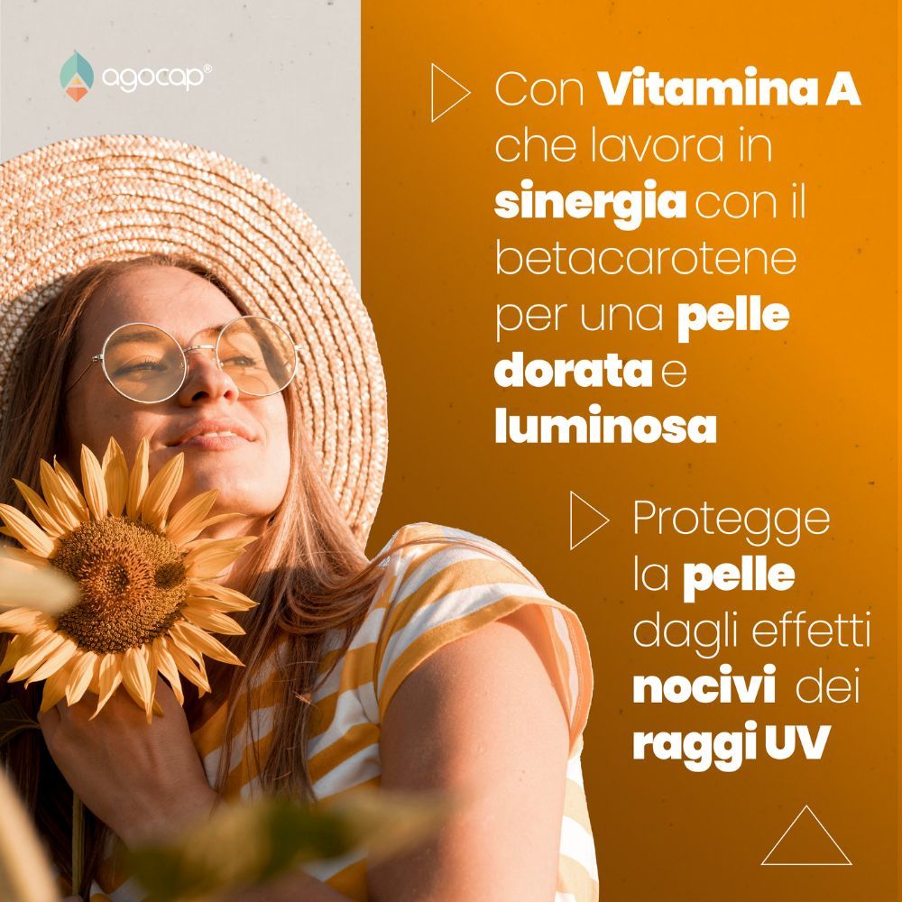 Agocap – Betacarotene ad alto aosaggio per abbronzatura intensa e naturale, anche su pelli chiare