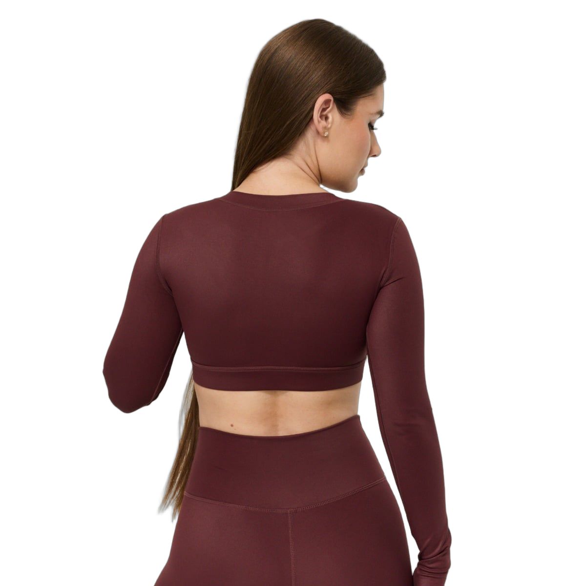 GymBeam Top sportivo donna cropped a maniche lunghe Prime Fig