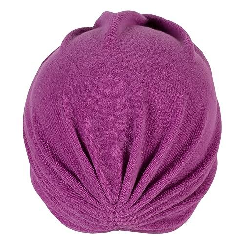 Cappello da sauna Fashy viola. In materiale morbido. Vista posteriore.