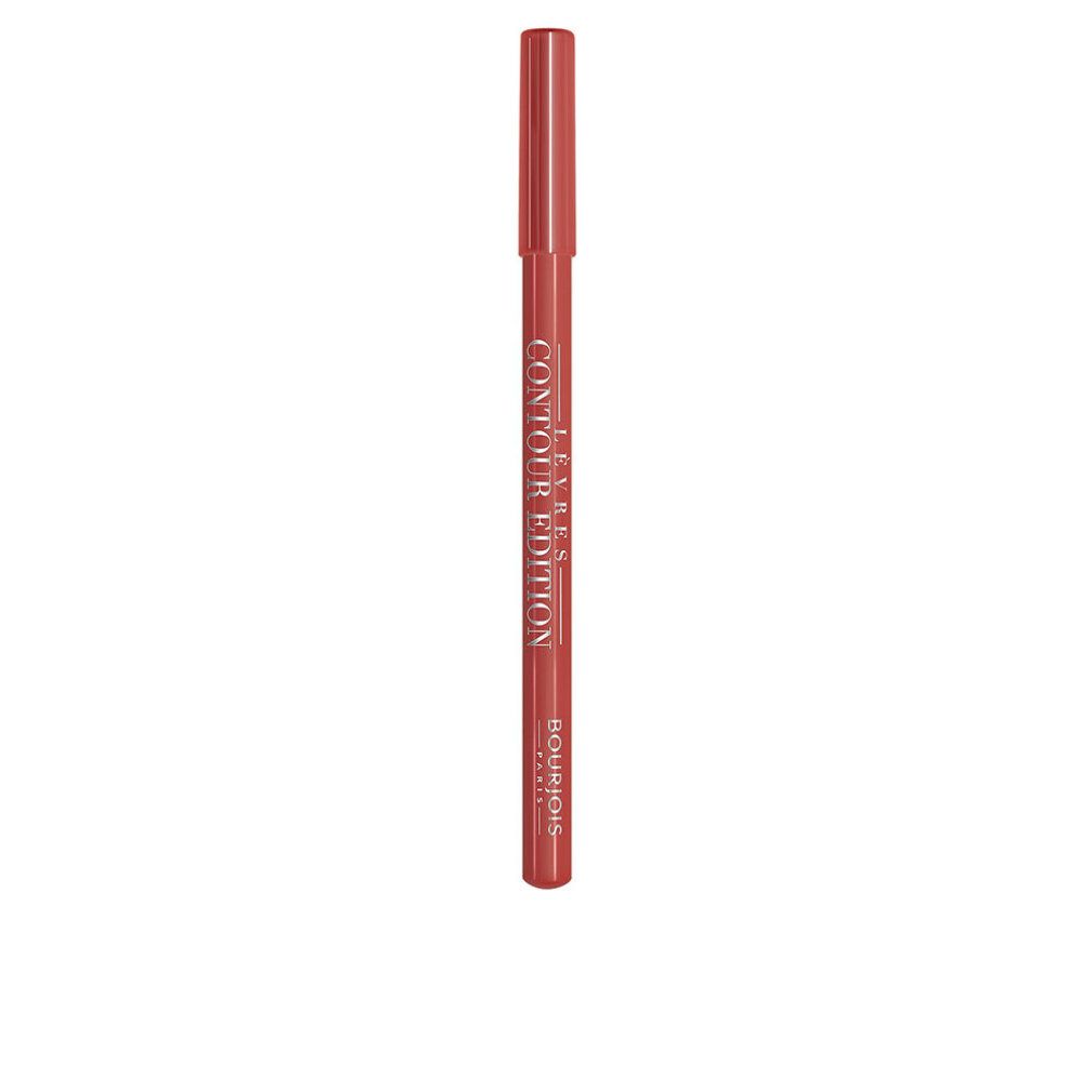 Matita contorno labbra marrone. Scritta: Contour Edition. Marca: Bourjois. Matita con cappuccio.