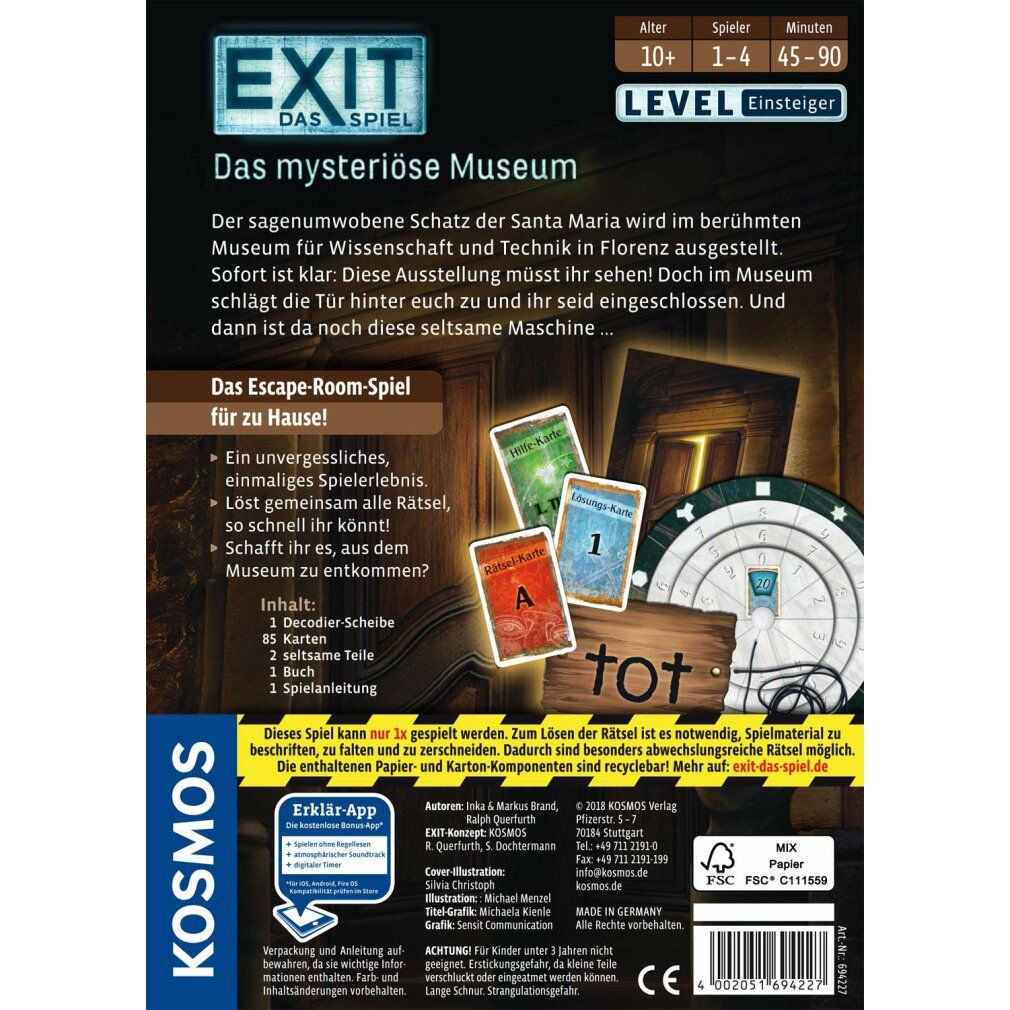 kosmos exit - The Game - The Mystery Museum, Party Game