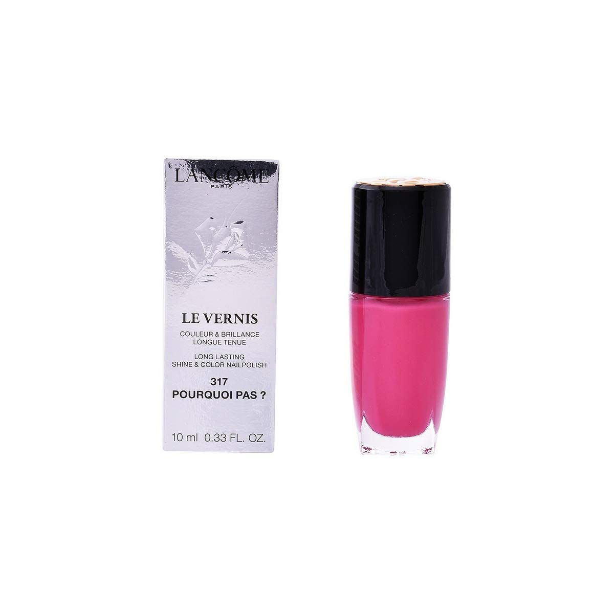 Flacone e scatola smalto rosa. Scatola: "Lancôme Le Vernis". Numero 317.