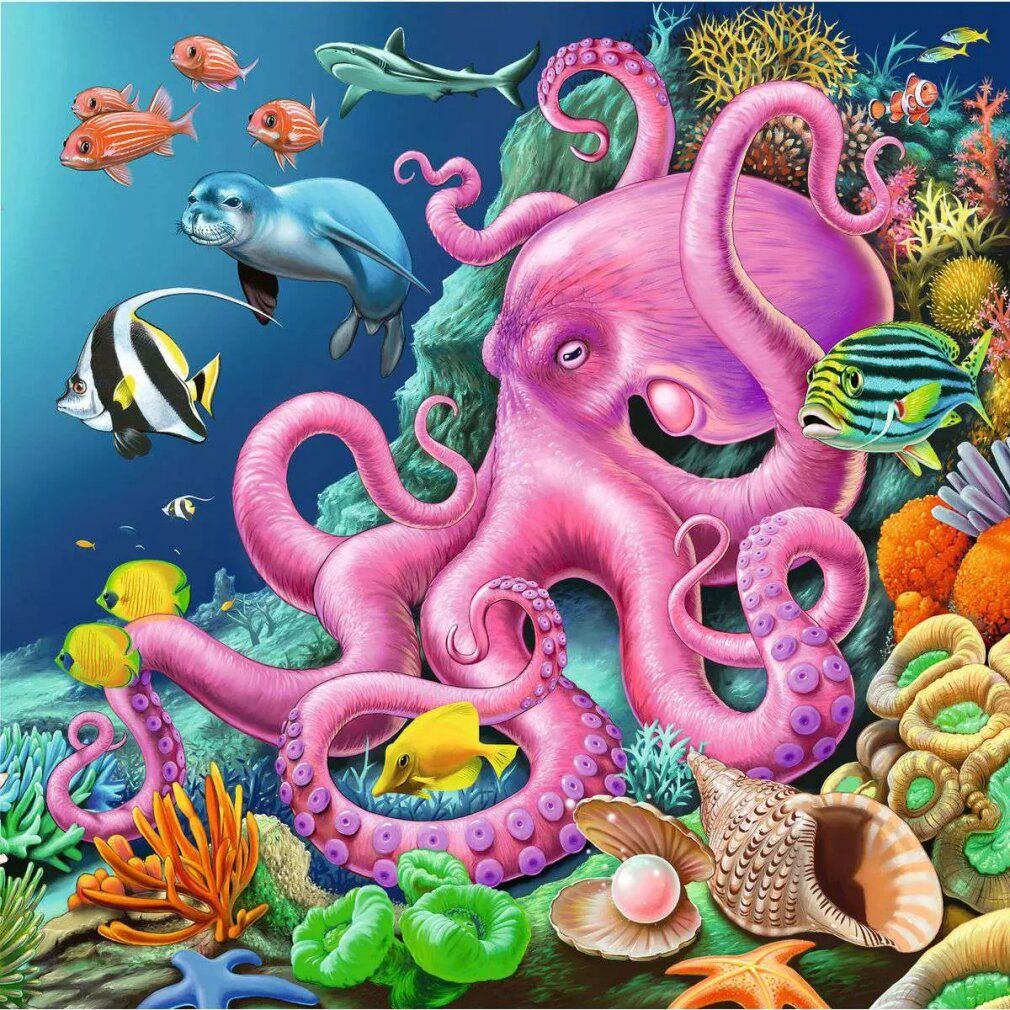 Ravensburger - Puzzle sott'acqua 3x49p