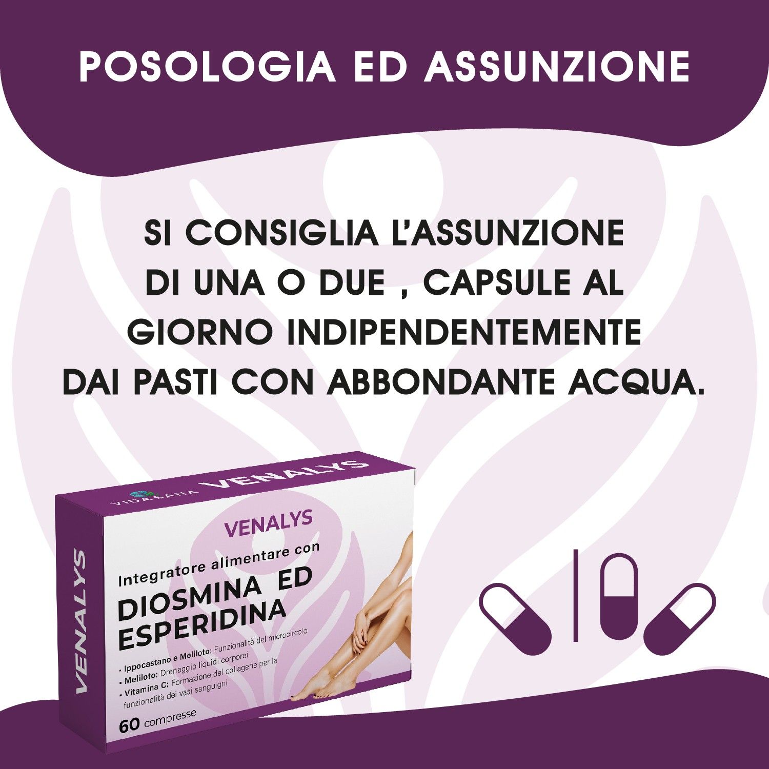 VIDASANA Venalys Diosmina ed Esperidina con Ippocastano, Meliloto e Vitamina C