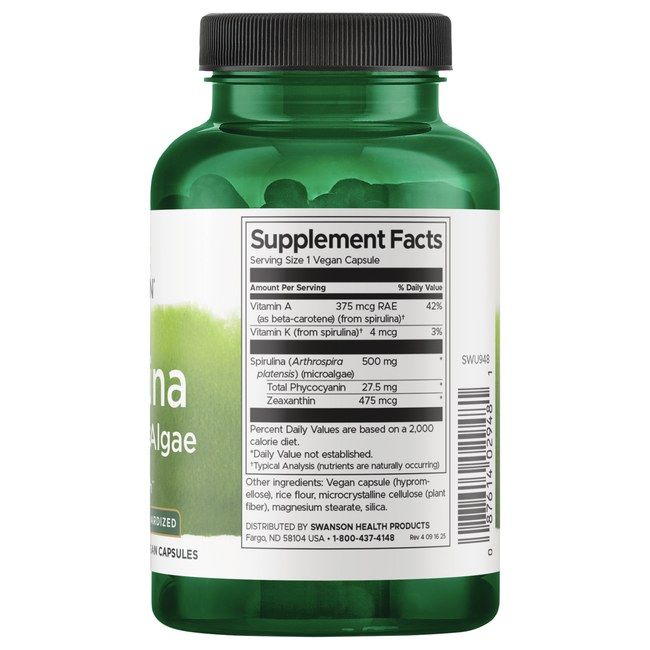 SWANSON Spirulina Alga Verde-Azzurra 500 mg