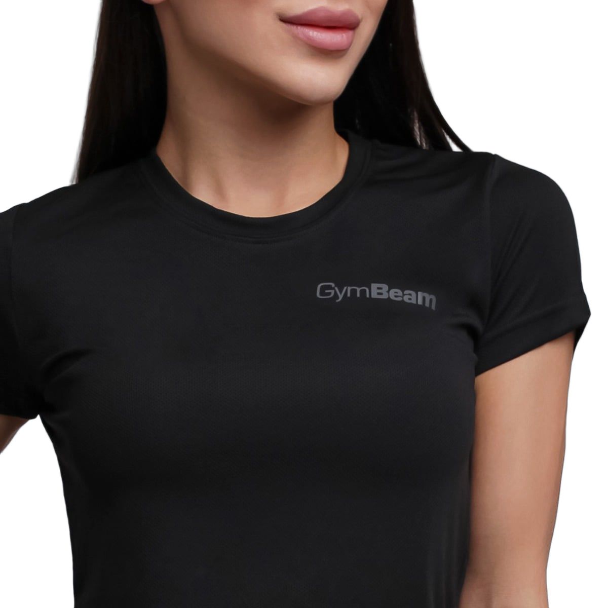 GymBeam T-shirt donna TRN slim con scollo rotondo nera