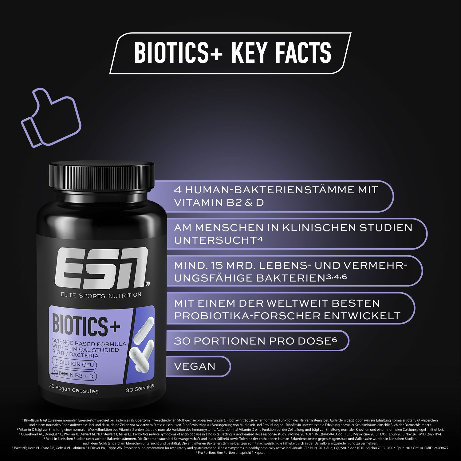 ESN Biotic Pro, 30 capsule probiotiche per la flora intestinale