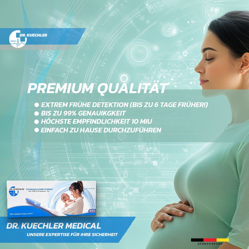 Test di gravidanza Dr. Kuechler: Rilevamento precoce, alta sensibilità.