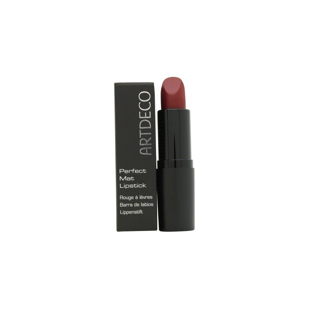 Rossetto opaco ARTDECO, colore 134 Dark Hibiscus, con confezione.