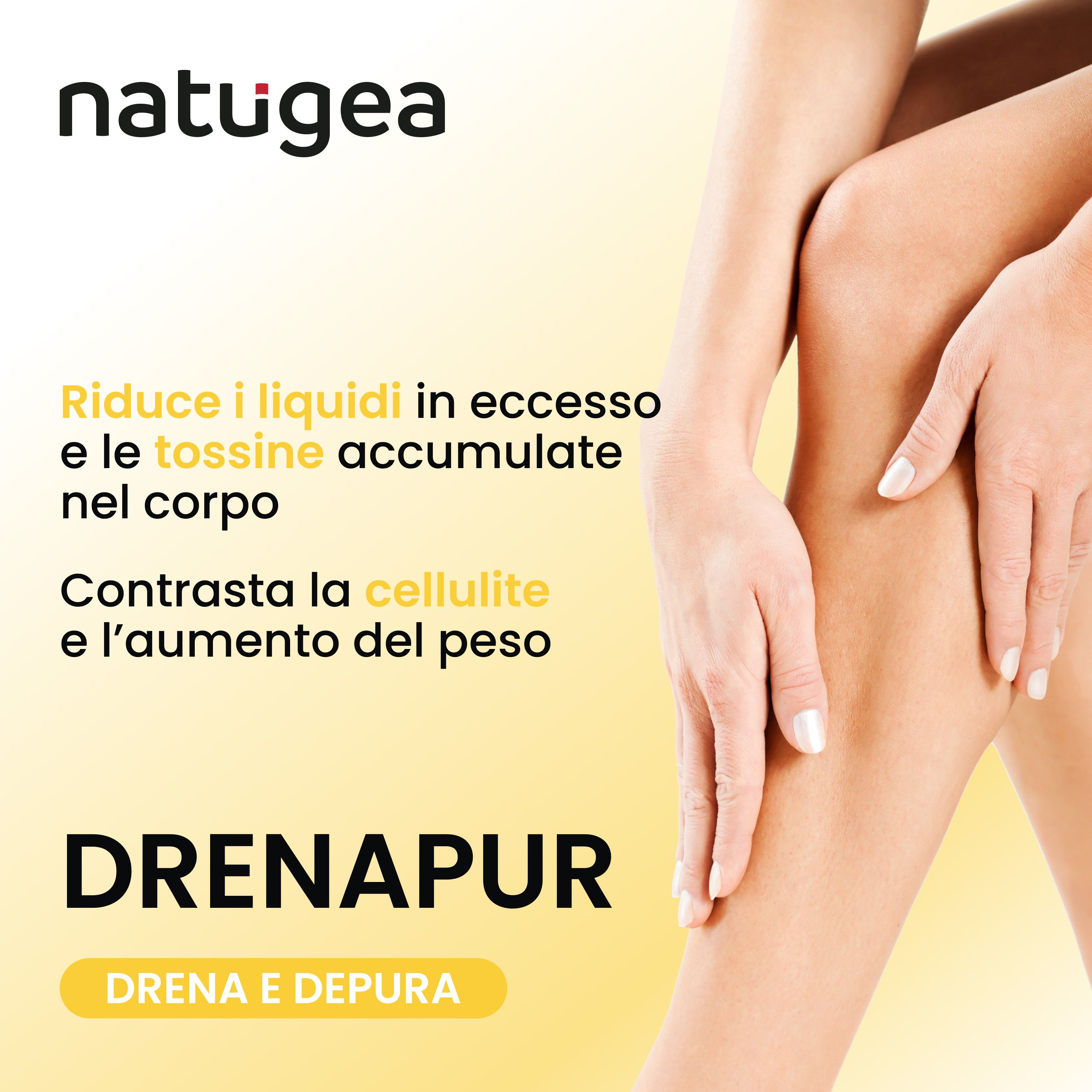 Drenante Forte con Bromelina e Cucumdren, estratto da cetrioli siciliani. Per Cellulite - natugea®