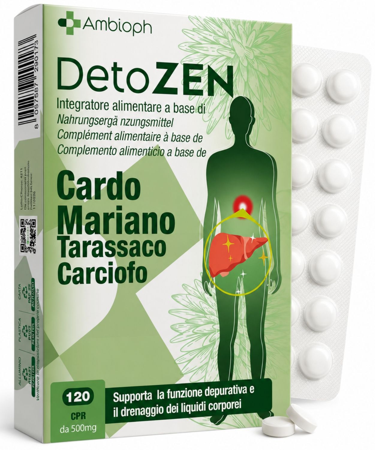 CARDO MARIANO – Detox Fegato con Estratto di Carciofo e Tarassaco. Depura fegato, con l’80% di silim