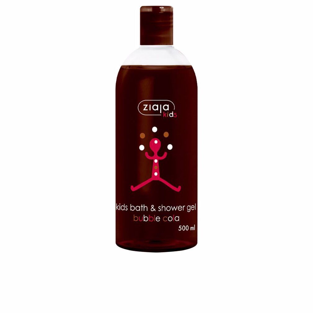 Flacone marrone di Ziaja Kids Gel De Baño Para Niños Bubble Cola. Logo e illustrazione di un giocoliere. 500 ml.