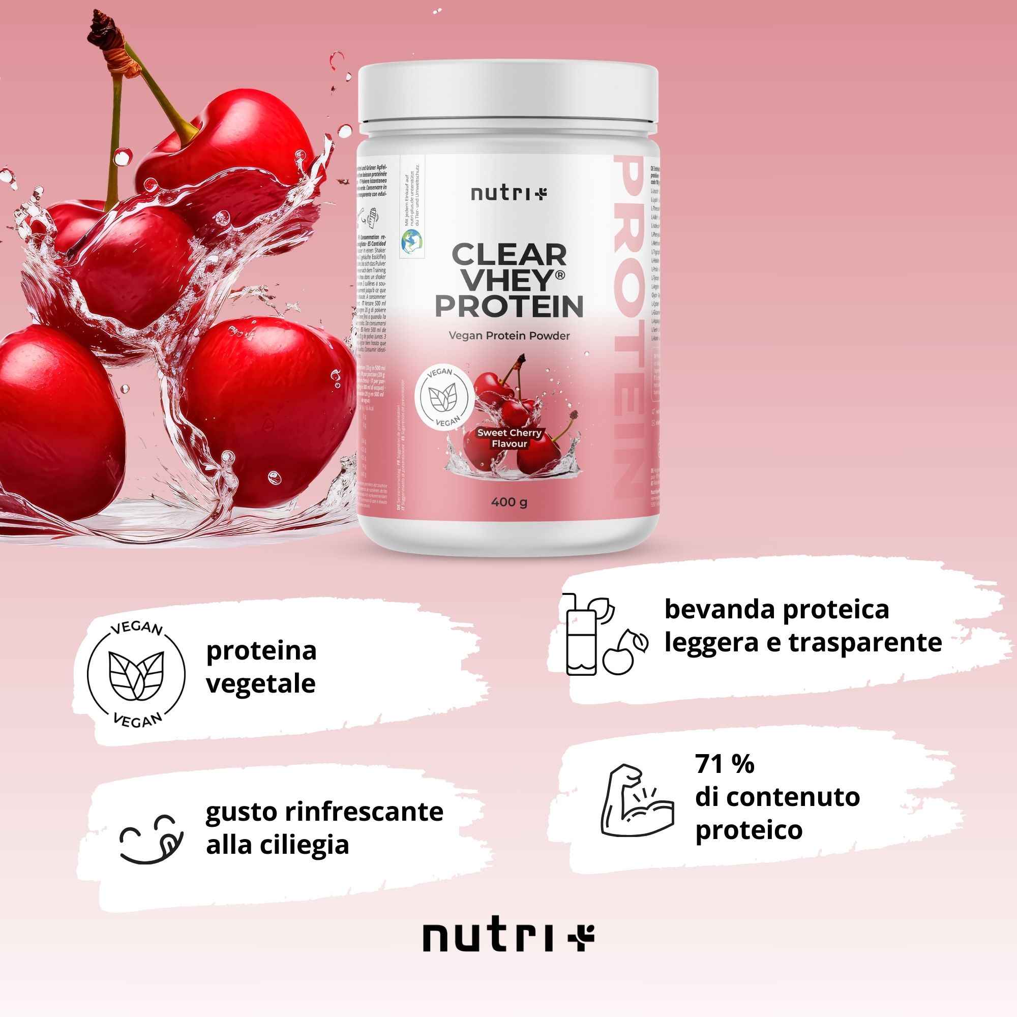 Nutri+ Clear Vhey Proteina in Polvere 400g