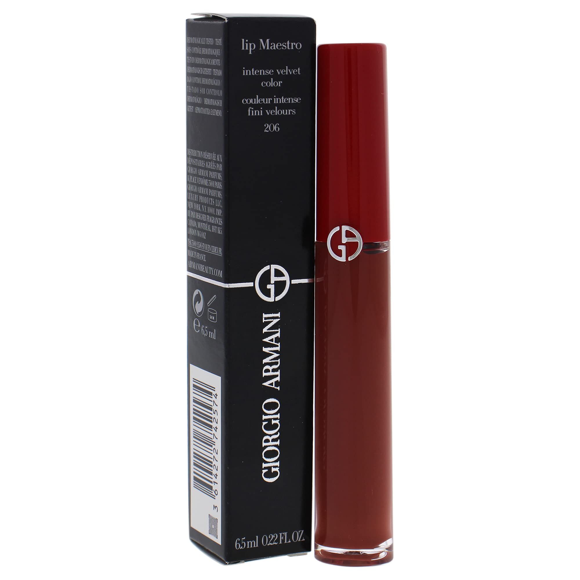 Giorgio Armani Lip Maestro Intense Velvet Color 206 Cedro – Lucidalabbra a lunga tenuta 0,22 oz