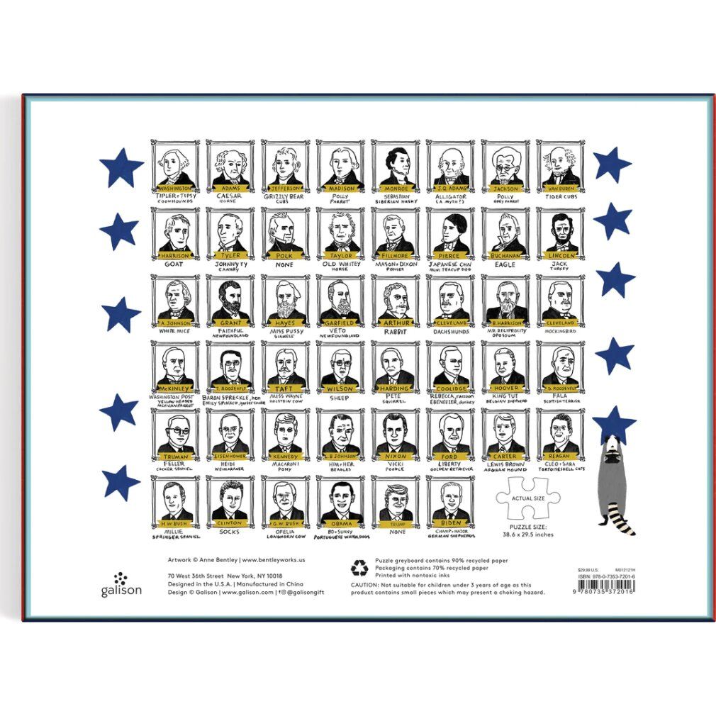 galison Puzzle Animali del Presidente 2000 pezzi