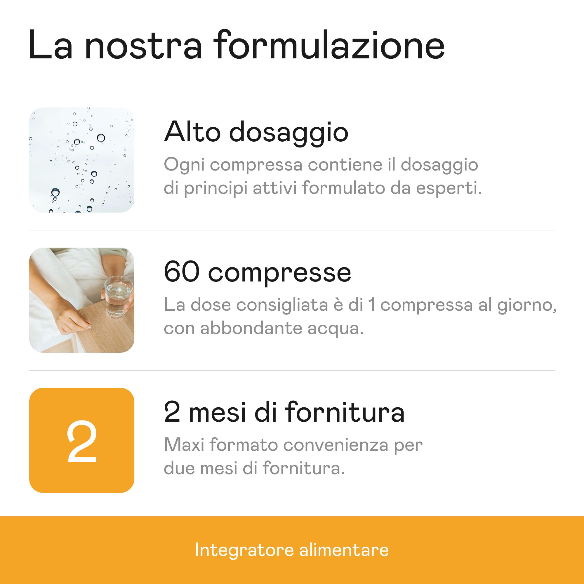 Flacone Aenea Vitamina C con 60 compresse. Testo sulla formulazione, incluso dosaggio elevato e 2 mesi di fornitura.