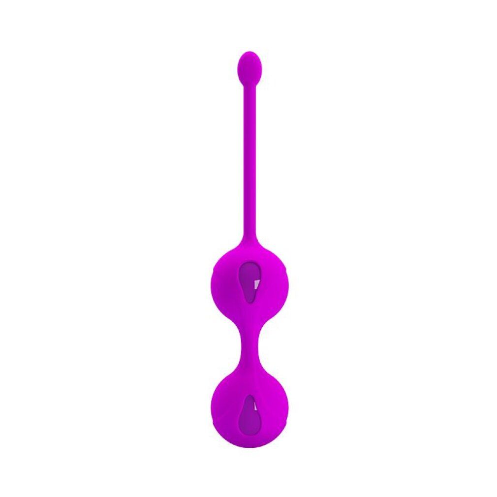 Set di palline di Kegel viola con due sfere e un cordino.