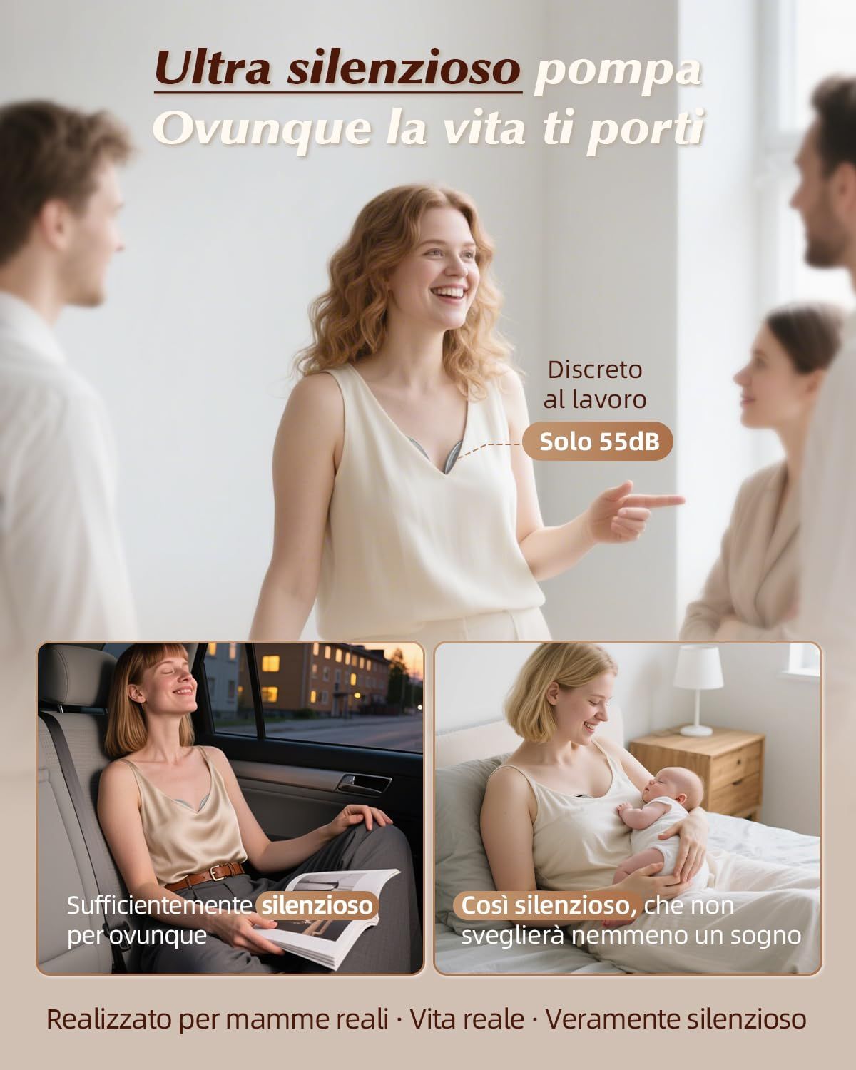 Tiralatte elettrico beige KISSBOBO