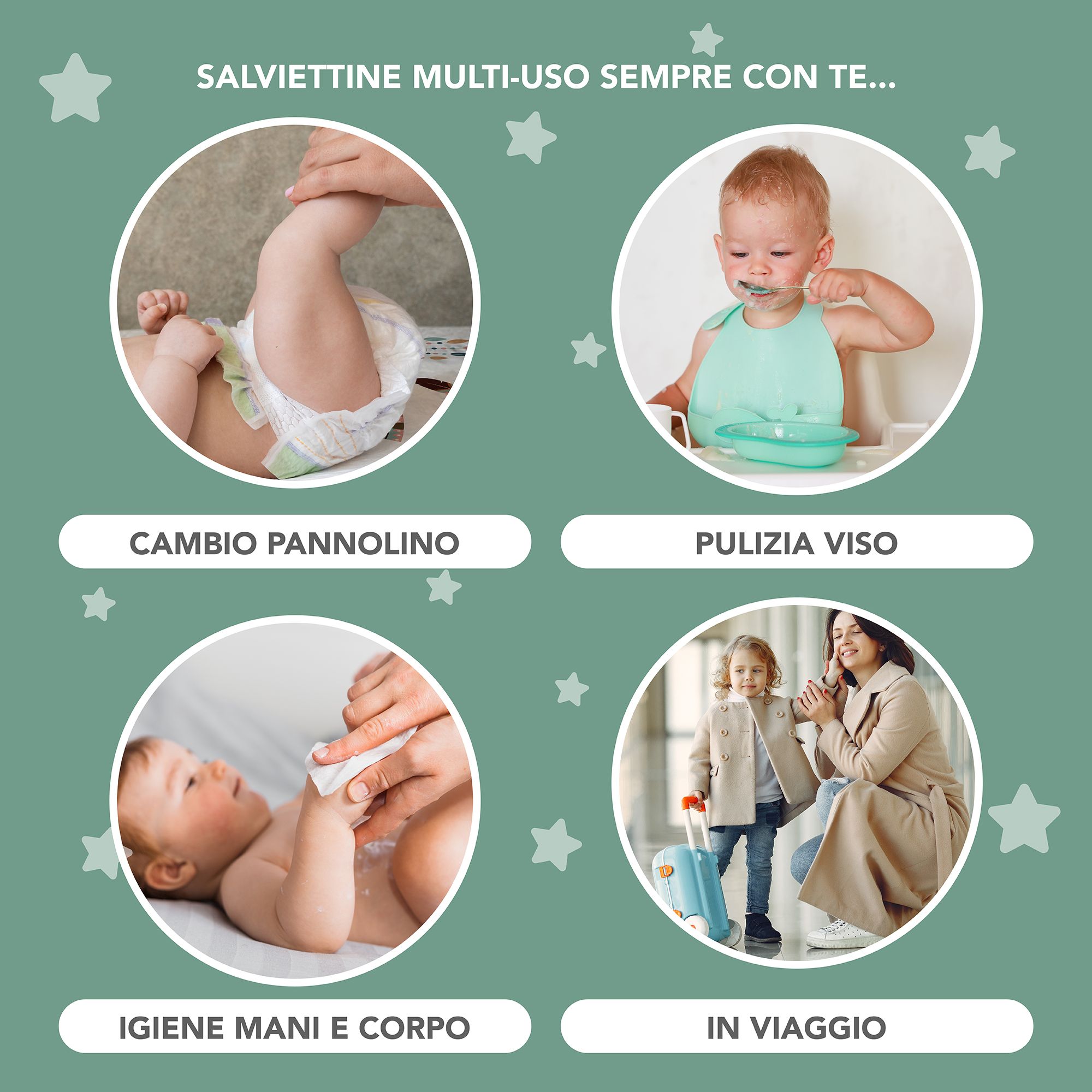 Kikido Salviette Neonato Talco con Aloe Vera