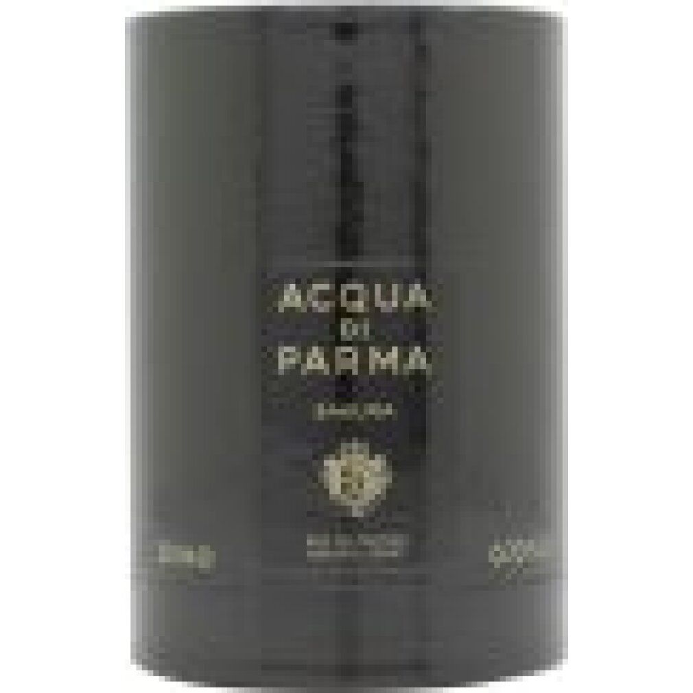 Confezione cilindrica nera. Sulla confezione è scritto 'Acqua Di Parma Sakura'.