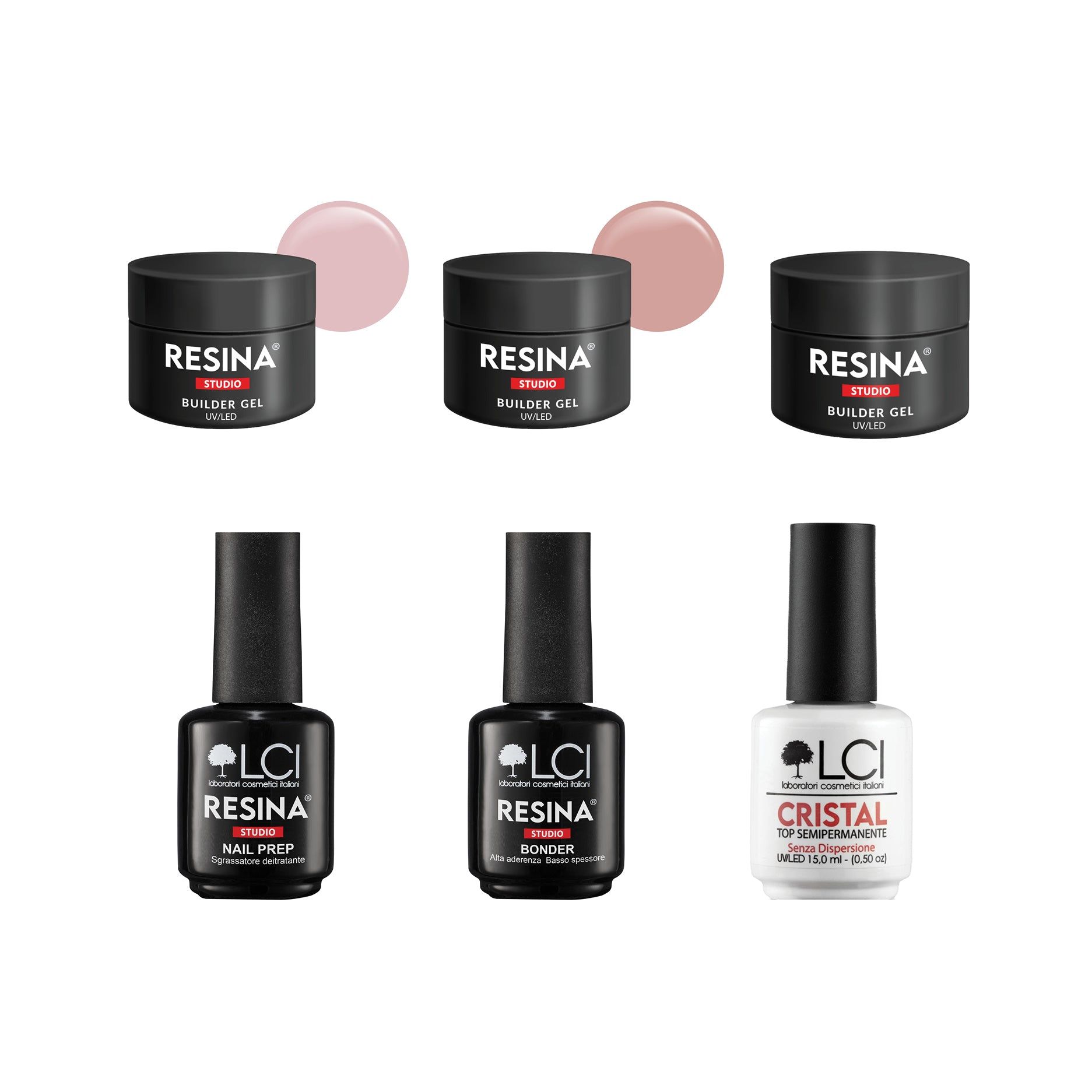 LCI Cosmetics - Builder gel Starter Pack LCI - 3 Colori MEDIA Densità Resina Studio