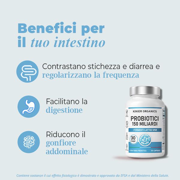 Benefici per il tuo intestino: Contrasta stitichezza/diarrea, facilita digestione, riduce gonfiore.