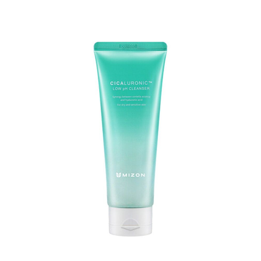 Un tubetto di Mizon Cicaluronic Low pH Cleanser è in posizione verticale.