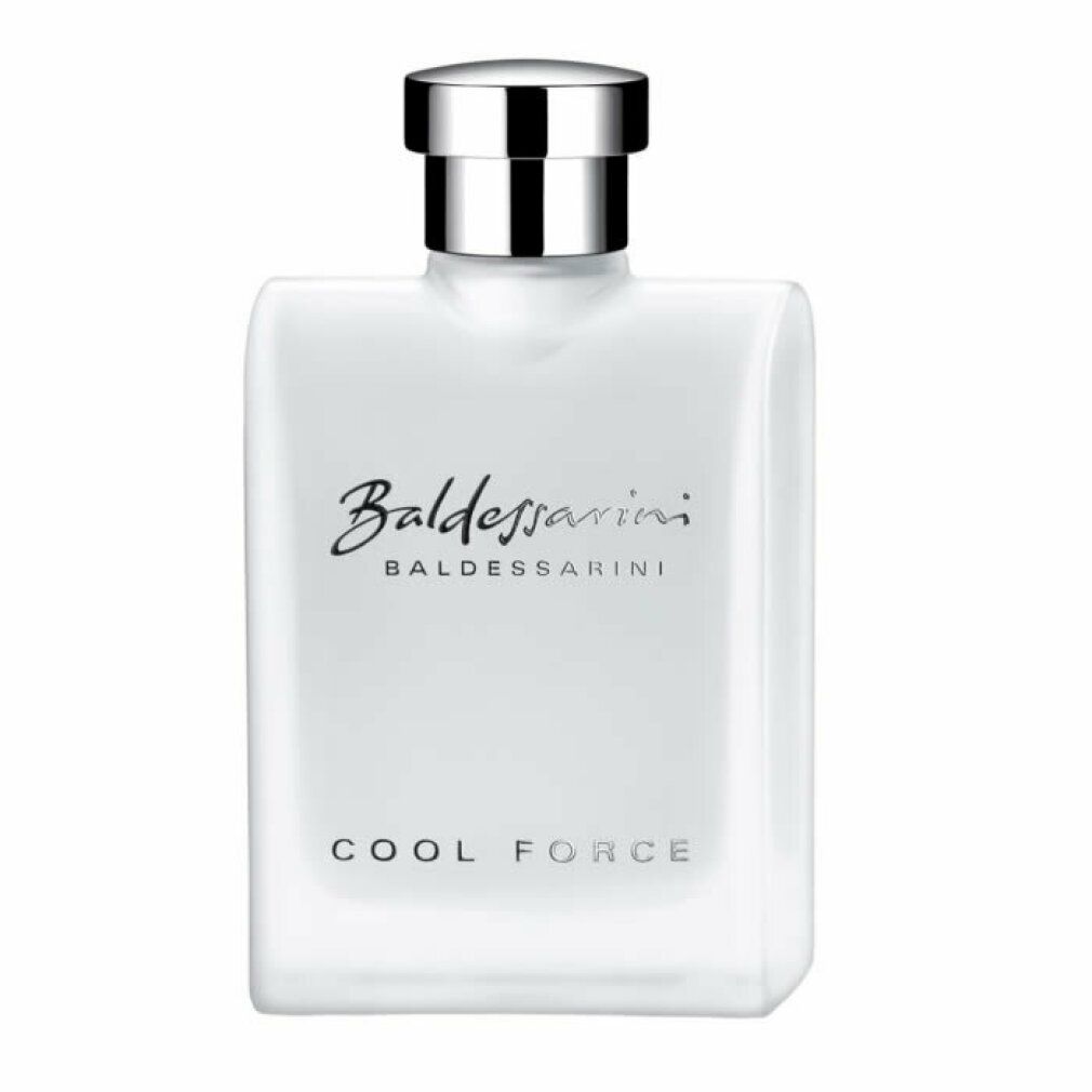 Spray Baldessarini Cool Force Eau de Toilette in flacone bianco con tappo argentato.